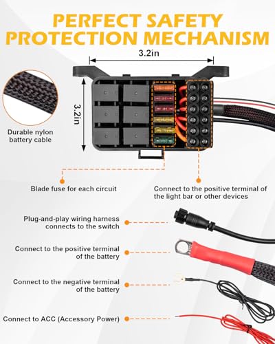 image for KACOLA 6 Gang Switch Panel with Electronic Relays, Universal Circuit C