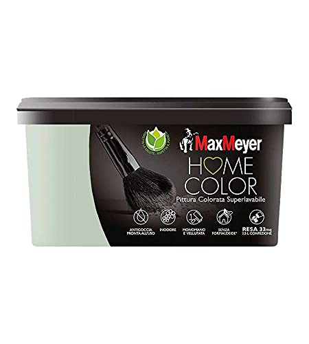 Maxmeyer Pittura Colorata Superlavabile Home, Color Salvia 2,5 L, Superficie coperta (in m²): 33