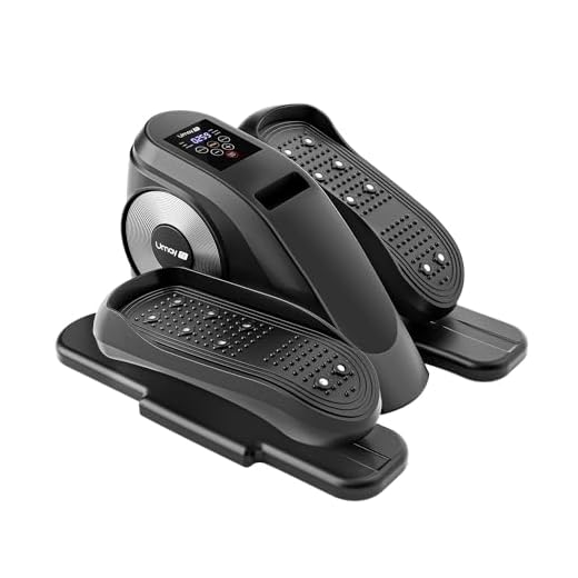 UMAY Fitness Under Desk Elliptical Trainer Machine, 12 Level Speeds Mini Ellipse Leg Exerciser for Home Seniors, Forward & Backward Direction, Manual and Electric Mode, Seated Elliptical with Remoter