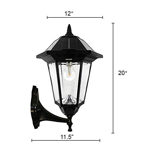 GAMA SONIC Windsor Bulb Solar Light, Outdoor, LED, Wall, Pier, and 3
