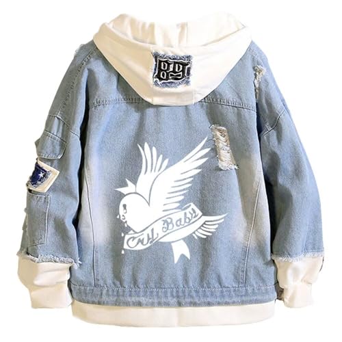 Image of KPOP Rapper Denim Jacket Jeans Love Printed Fashion Sport Hip Hop Hoodie