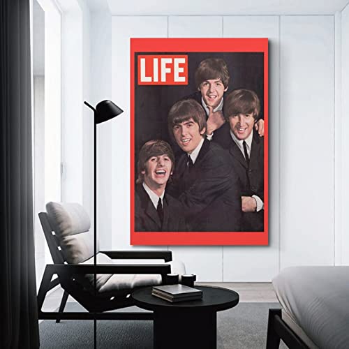 Poster décoratif sur toile pour chambre à coucher et chambre à coucher des Beatles (30 x 45 cm) - Les Beatles, Paul McCartney, John Lennon, RIngo Starr, George Harrison Poster décoratif sur toile pour chambre à coucher et chambre à coucher des Beatles (30 x 45 cm) – Image 4