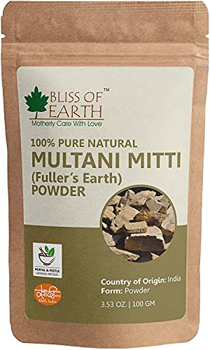 Glamorous Hub Bliss Of Earth 100% Pure Multani Mitti Powder | Fuller'S Earth Powder | 100Gm | Great For Hair, Face, Skin