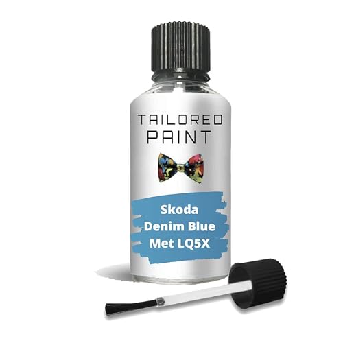 Tailored Paint Denim Blue Met Lq5x For Skoda 2000-Present Touch Up Paint Repair 30Ml Bottle (Touch Up)