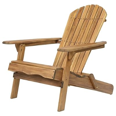 Christopher Knight Home Hanlee Folding Wood Adirondack Chair, Natural Stained Twin