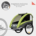 Tiggo VS 2 in 1 Kinderanhänger Fahrradanhänger Anhänger mit Buggy Set + Federung 60302 (GRÜN)