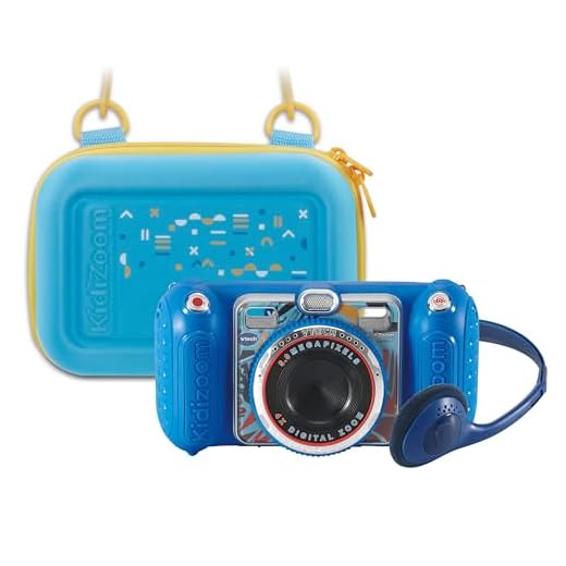 VTech KidiZoom Duo Pro Bundle met gratis tas – slechts voor korte tijd – kindercamera met 2 camera's, foto- en videofunctie, games, muziekspelers en nog veel meer, blauw