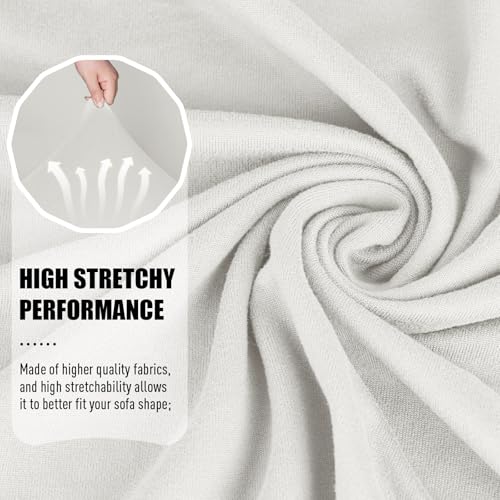 Image of TAOCOCO Recliner Couch Covers 3 Pieces, Stretch Sofa Covers for 3 Seat Reclining Couch, Polyester Fabric Recliner Covers Soft Washable Furniture Protector with Pockets (3 Seat, Milk White)