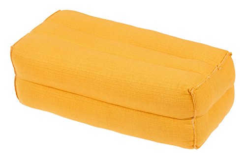 Handelsturm Coussin pour la Meditation Yoga 35x15x10 cm, Rembourrage Kapok, Jaune