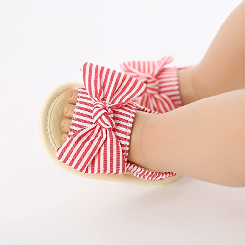 Baby Infant Shoes Boy Girl Sandals Slippers First Walkers Prewalkers Soft Sole Flat Sandals Summer (Pink, 0-6 Months)3