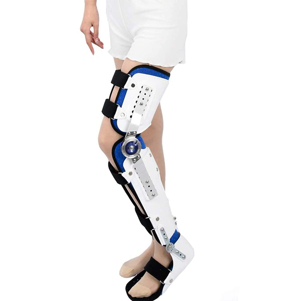 NGDFGR Hinged Rom Knee Foot Support Brace, Adjustable Post Op Knee Support Orthosis Immobilizer Protector, Full Leg Stabilizer Knee Orthosis Splint