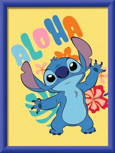 Paint by Number Disney Stitch Ravensburger CreArt 23767 - Kit de peinture acrylique avec cadre