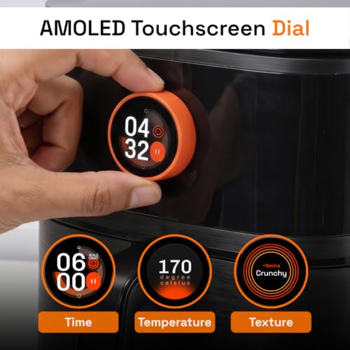 Image of Upliance Smart Air Fryer 5L | Powered by UpAI | Photo to Air Fry | Send Settings from Phone | Reels to Air Fry | AMOLED Touchscreen Dial | 2 Year Warranty