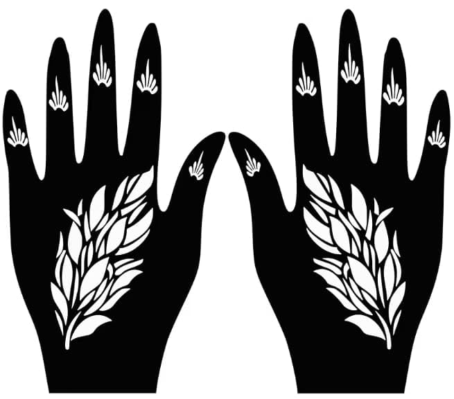 Image of Mehndi Tattoo Stencils for Hands | Reusable Henna Stencil Stickers for Women & Girls | Easy-Use Arabic & Floral Mehndi Design Templates | Temporary Tattoo Stencils for Festivals, Bridal, Karwa Chauth & Eid (27)