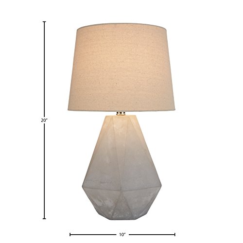Rivet ALT17032513 Amazon Brand - Rivet Mid Century Modern Diamond Cut Concrete Bedside Table Desk Lamp With Light Bulb, 20 Inches, Polished Nickel thumb #2