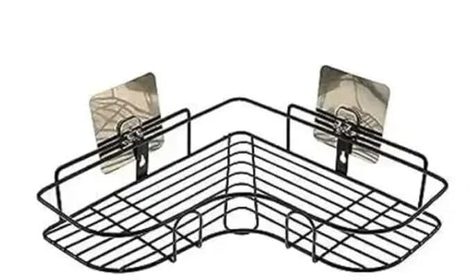 (Pack of 2) Multipurpose Self-Adhesive Kitchen Bathroom Corner Rack and Stands Mounted with Strong Magic Sticker Durable Hook Home Essentials/LCORNER/Bathroom Corner 2PIS