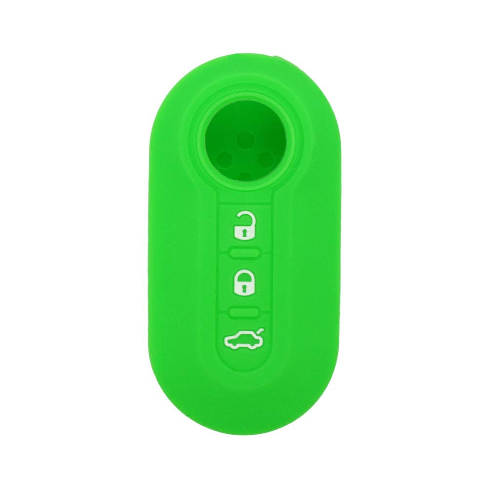 BROVACS Silicone Cover Protector Case Holder Skin Jacket Compatible with FIAT 3 Button Flip Remote Key Fob CV4759 Light Green