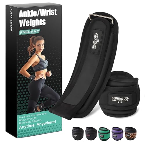 Frelaxy Ankle Weights Sets for Women Men Kids 1lb 2lb 3lb Pairs with Adjustable Straps, Strength...
