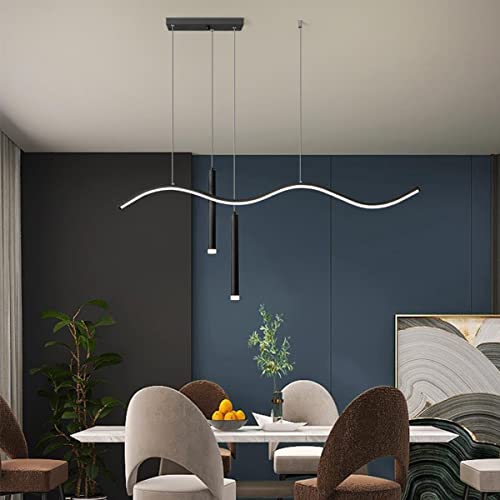 Lustre de cuisine moderne blanc au-dessus du plan de travail pour repas conviviaux