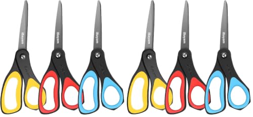 Image of iBayam 8.5 inch All Purpose Nonstick Scissors, Titanium Scissors for Kids Craft (Pack of 2)