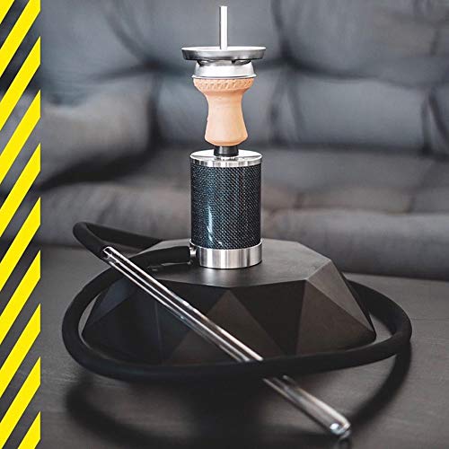GAO-BO Shisha, Shisha Set Glastopf, kleine Edelstahl-Carbon-Faser beweglicher Topf