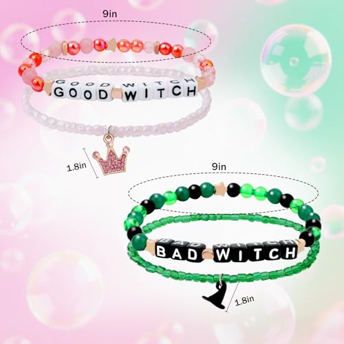 CIEHER Friendship Bracelets - Green Pink Elphaba Glinda Bad Witch Good Witch Bracelet Gifts2
