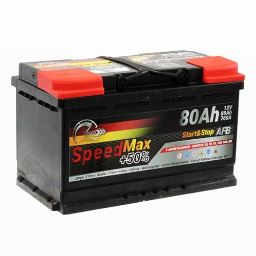 SMC Autobatterie Speed Max 80Ah Start&Stop 12V 760A Starterbatterie für Autos mit hohem Energiebedarf Start-Stop ersetzt 65 70 Ah 75 80ah überlegene Leistung Pluspole Recht Wartungsfrei SMC Autobatterie Speed Max 80Ah Start&Stop 12V 760A Starterbatterie für Autos mit hohem Energiebedarf Start-Stop ersetzt 65 70 Ah 75 80ah überlegene Leistung Pluspole Recht Wartungsfrei