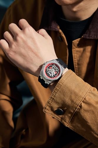 Image of Giordano Automatic Unique Watch for Men with Stainless Steel Case, Silicone Strap, Luxury Design & Water Resistant