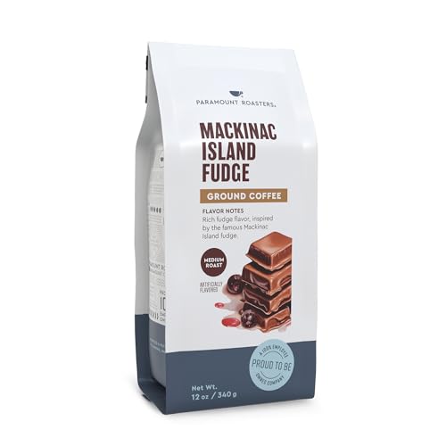 Paramount Roasters, Mackinac Island Fudge Flavored Ground Coffee, 1-12oz package medium roast, (Paramount Coffee Company)