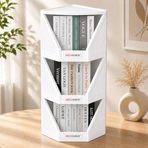 Image of DecoLogy Multipurpose Bookshelf Organiser Rack for Living Room, Kitchen, Bedroom, Office (Corner Cupboard, 3PCS)