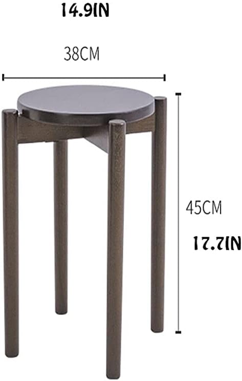 Minimalist Fashion Creative 6 Pack Stackable Dining Table and Stool High Stool, Solid Wood Stool Round Stool Wooden Stool Low Stool for Dining/Homecasual/4 Pack Walnut