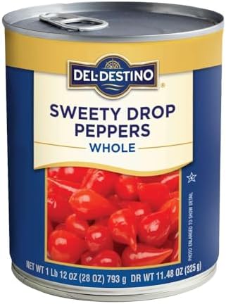 Del Destino Red Sweety Drop Miniature Peppers Tin, 28 Oz