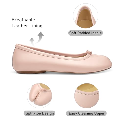Image of Tabi Shoes Women Split Toe Shoes Wide Width Ballet Flats Comfort Casual Work Shoes for Women Office