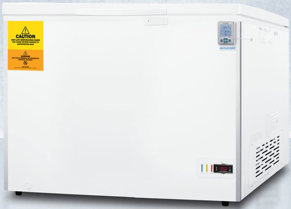 Summit Appliance VLT104-35ºC Laboratory 10 Cu.Ft. Chest Freezer with Stainless Steel Corner Guards, NIST Calibrated Thermometer, Manual Defrost, Digital Controls with Alarm and Lock, White on Fridge.com