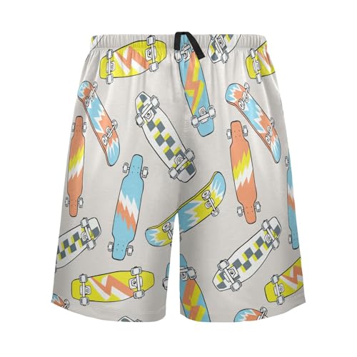 susiyo Skateboarding Men's Pajama Shorts Soft Comfy Pajama Bottoms Lounge Sleep Shorts Sleepwear with Pockets2