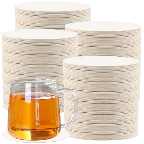 TAICHEUT 500 Pieces Cardboard Coasters, White 4 Inch...