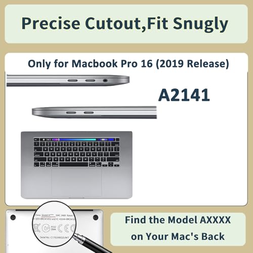 Carcasa MacBook Pro 16 pulgadas A2141 con protector teclado gris 3
