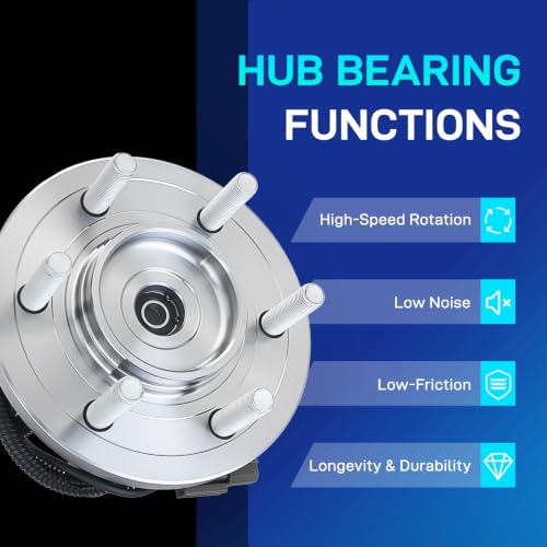 Image of BDELI 515169 4WD Front Wheel Bearing Hub Assembly for 2015-2017 Ford F-150 | Front Driver or Passenger Side Wheel Bearing, Ford F150 2.7L 3.5L 5.0L Engines, 6 Lugs w /ABS 4x4, BR931007 HA590594