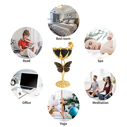 Terschelling Metal Frankincense Resin Incense Burner, Portable Charcoal Bakhoor Burner, Bakhoor Incense Burner, Myrrh Burner With Tongs For Yoga, Spa Aromatherapy Office & Home Decor (Black) #TOP6