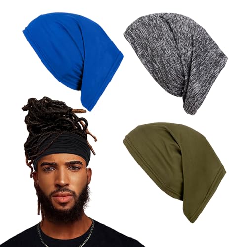 Leeven 4 Pieces Unisex Dreadlock Cap Long Hair Spandex Dread Head Wraps Braid Bonnet Tube for Men for Women