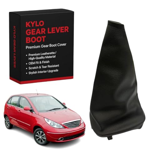 Image of KYLO Leather Gear Shift Cover - Anti-Slip, Durable, Washable Gear Knob Protector for Manual Cars Suitable for (GL Cover Vista)