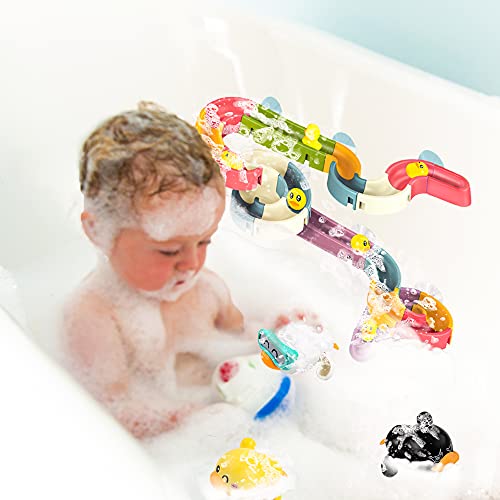 37 Pcs Bath Toys Water Balls Tracks Wall, Bathtub Toys Slide Construction With Mini Duck Toys, Toddler Bath Toys For Boys Girls Gift #TOP5