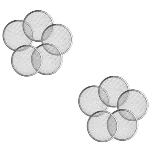 YARNOW 10pcs Stainless Steel Sprouting Lids for Mason Jars Straw Cover Sprouting Kit Wide Mouth Sprout Jar Lids