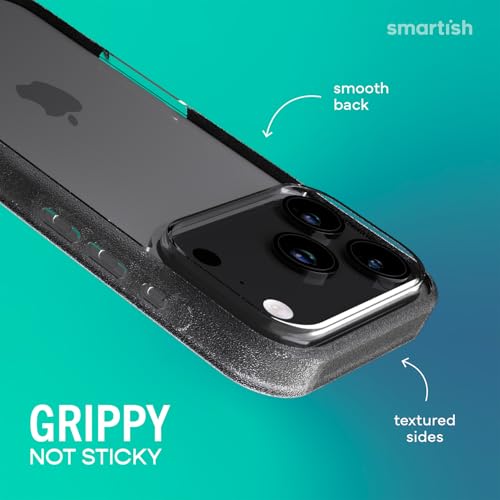Image of Smartish iPhone 17 Pro Clear Case - Gripmunk [Lightweight + Protective] Anti-Yellowing Slim Case - Drop Tested Ultra Thin Grip Cover for Apple iPhone 17 Pro - Clearly Clear