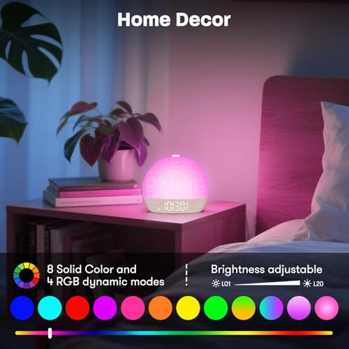 Tageslichtwecker Sanftes Aufwachen für Tiefschläfer,Lichtwecker Sonnenaufgang mit 30 natürliche Klänge und Schlaf-timer 15/30/60/180Min Schlafzimmer Wecker 7 Wecktöne Geschenke für Frauen Männer Teens