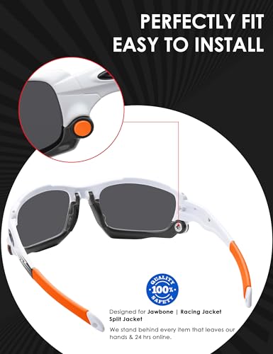 Image of BLAZERBUCK Replacement Earsocks & Bolt for Oakley Jawbone /Racing Jacket /Split Jacket Sunglasses - Black + Orange