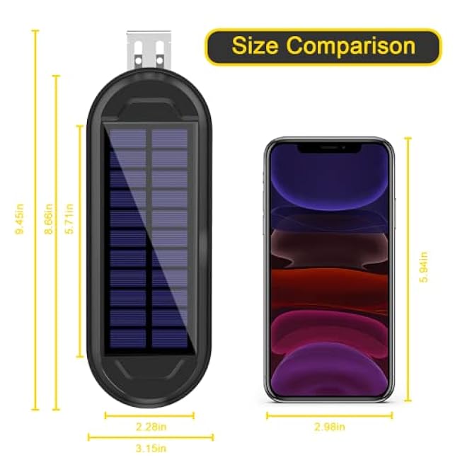 ROSHWEY Solar Gutter Lights 200LM, 18 LED Gutter Solar Lights Outdoor Waterproof, Bright Wall Lamp Christmas Fence Light for Eaves, Garage, Yard, Porch (4 Pack-Cool White Light)