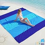 BYDOLL Beach Blanket Waterproof Sandproof Large Sand Free, 78''X110'' Oversized Sandless Lightweight Blanket Picnic Mat for Beach Travel Camping Hiking with Stakes