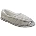 Clinic Comfort Terry Cloth Rubber Sole Slipper - Grey - Medium - Double-Wide