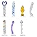 Rbenxia 7 Types Set Crystal Glass Anal Plug New Top Unique Design Sex Toy Adult Products Crystal Glass SM G-spot Pleasure Anal Butt Plug Stimulator (Style 1)